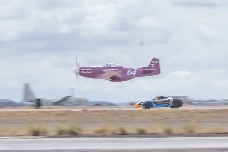 Purple P-51 Mustang Aerial Demo
